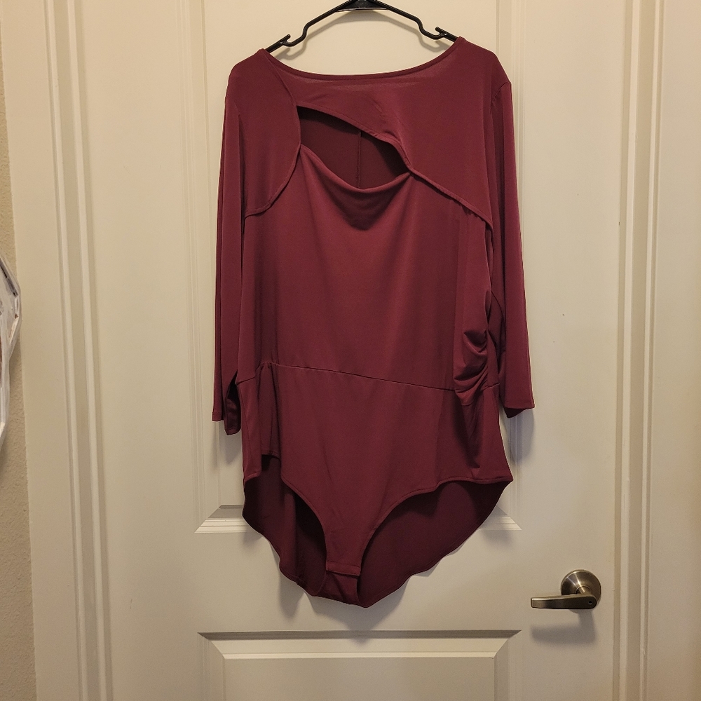 Bugundy Wine Plus Lane Bryant Bodysuit - image 1